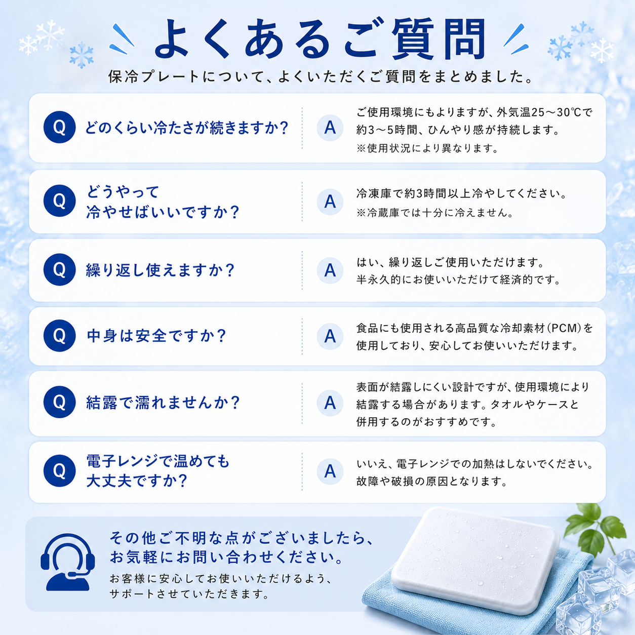 溶けにくく、濡れにくい。繰り返し使える保冷プレート
