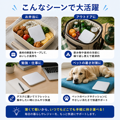 溶けにくく、濡れにくい。繰り返し使える保冷プレート